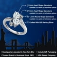 thumbnail image 2 of Gem Stone King 925 Sterling Silver White Moissanite and White Lab Grown Diamond Ring for Women (1.63 Cttw, Heart Shape 6MM, Gemstone Birthstone, Available in Size 5, 6, 7, 8, 9), 2 of 6