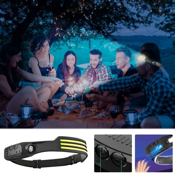 Pisexur Wave Sensor Headlight Outdoor Riding Light USB Charging Night Running Light LED Headlight on Clearance