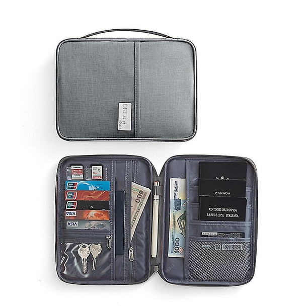 21.5cm x 12.5cm Cartera de viaje familiar Porta pasaporte Organizador de bolsa para tarjetas y documentos