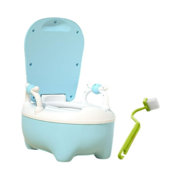 Orinal de Entrenamiento para Ir Al Baño, Fácil de Limpiar con Protector Contra Derrames, Asiento de Inodoro para Bebés, Orinal para Acampar en azul