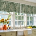 thumbnail image 4 of 2 Pack Turkish Boho Valance for Window Green Wallpaper Murals Retro Medieval Kitchen Valance Rod Pocket Short Curtain Topper Decorative Window Treatment for Living Room Bedroom 42"x12", 4 of 8