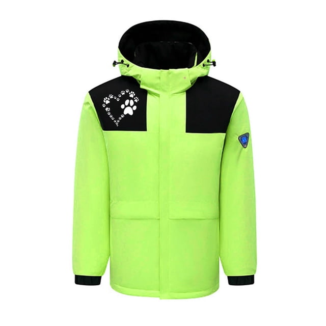 RXIRUCGD USB Intelligent Constant Temperature Heated Windproof Plus Size Coat For Men And Women Winter 4 Heated Jacket Coat( Green, Size:2XL )