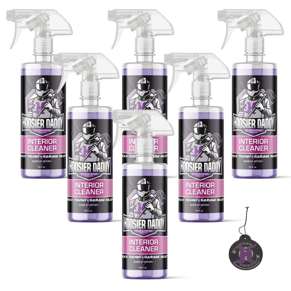 Hoosier Daddy 16oz Car Interior Cleaner - lifts dirt, Stains, & Odors from Upholstery, Carpets, & Dashboards Safe for all surfaces, Leaves Vehicle Fresh & Spotless(6-Pack)