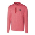 thumbnail image 2 of Men's Cutter & Buck Red Gonzaga Bulldogs Heathered Vault Stealth Quarter-Zip Pullover Top, 2 of 3