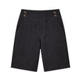 thumbnail image 5 of Timegard Summer Shorts for Women Pull on Button High Waist Straight Leg Lightweight Casual Work Shorts with Pockets, 5 of 5