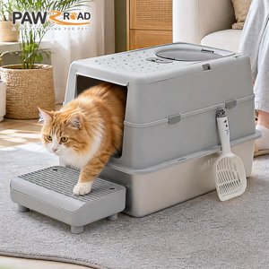 Pawz Road Stainless Steel Enclosed Litter Box with Filter