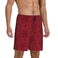 thumbnail image 3 of Rocae Christmas Red Snowflakes for Men's Soft Sleep Pajama Shorts, Waistband and Pockets, 3 of 9
