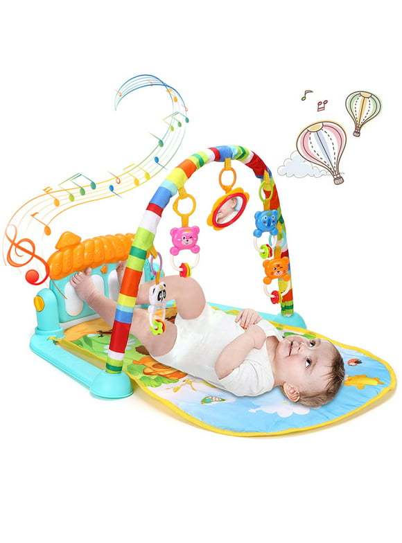 YQSDG Baby Gym Play Mats Mulitcolor 3 in 1 Kick and Play Piano Gym Activity Center for Infants, Journey of Discovery Activity Gym and Play Mat with Music and Lights