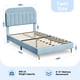 thumbnail image 5 of Yeshouse Cama de terciopelo con plataforma, cabecero con espacio de almacenaje y librería, estructura tapizada con listones de madera y patas de metal, fácil de montar y silenciosa, 5 of 7