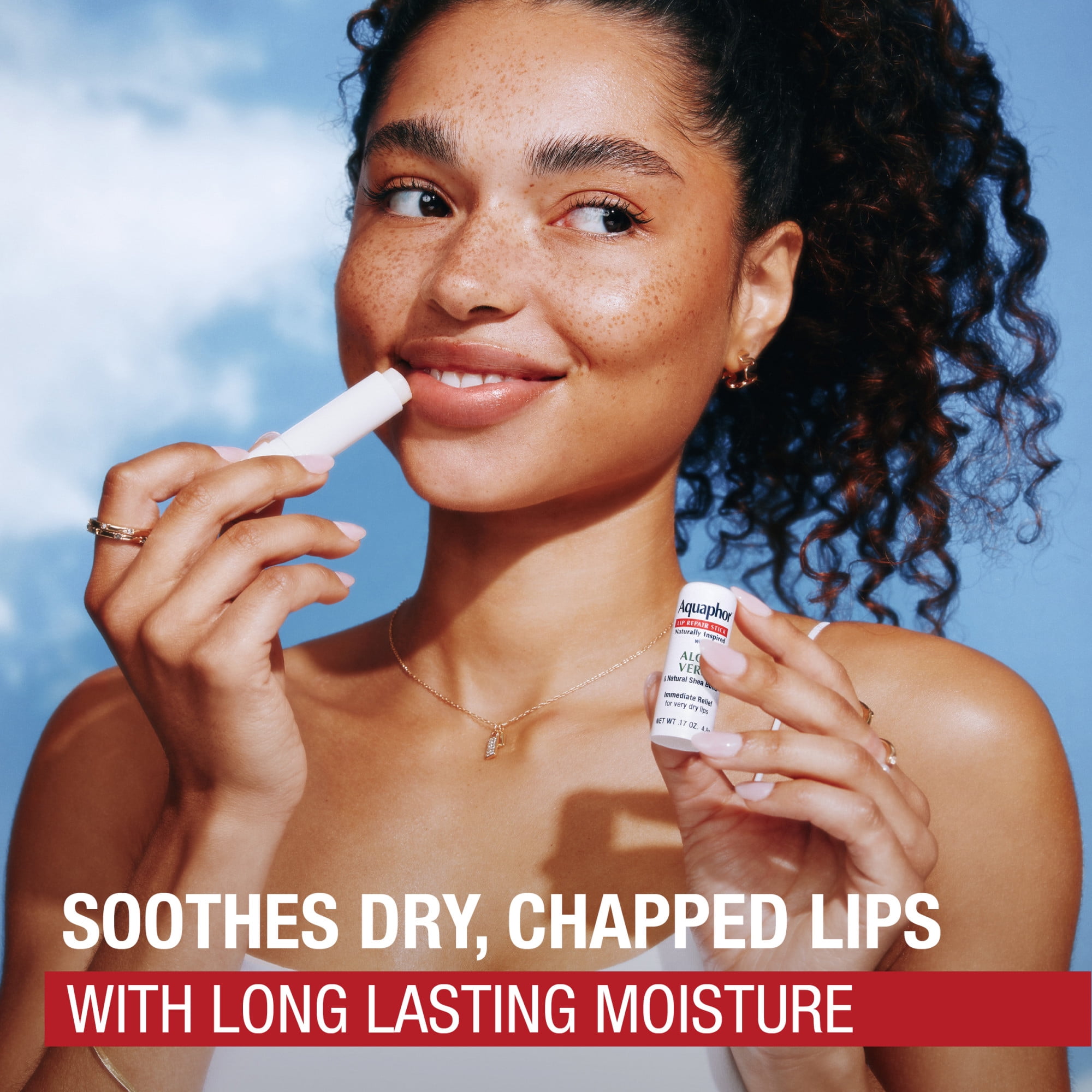 (3 pack) Aquaphor Naturally Inspired Lip Repair Balm Stick for Very Dry Lips with Aloe Vera, 0.17 oz, 2 Pack