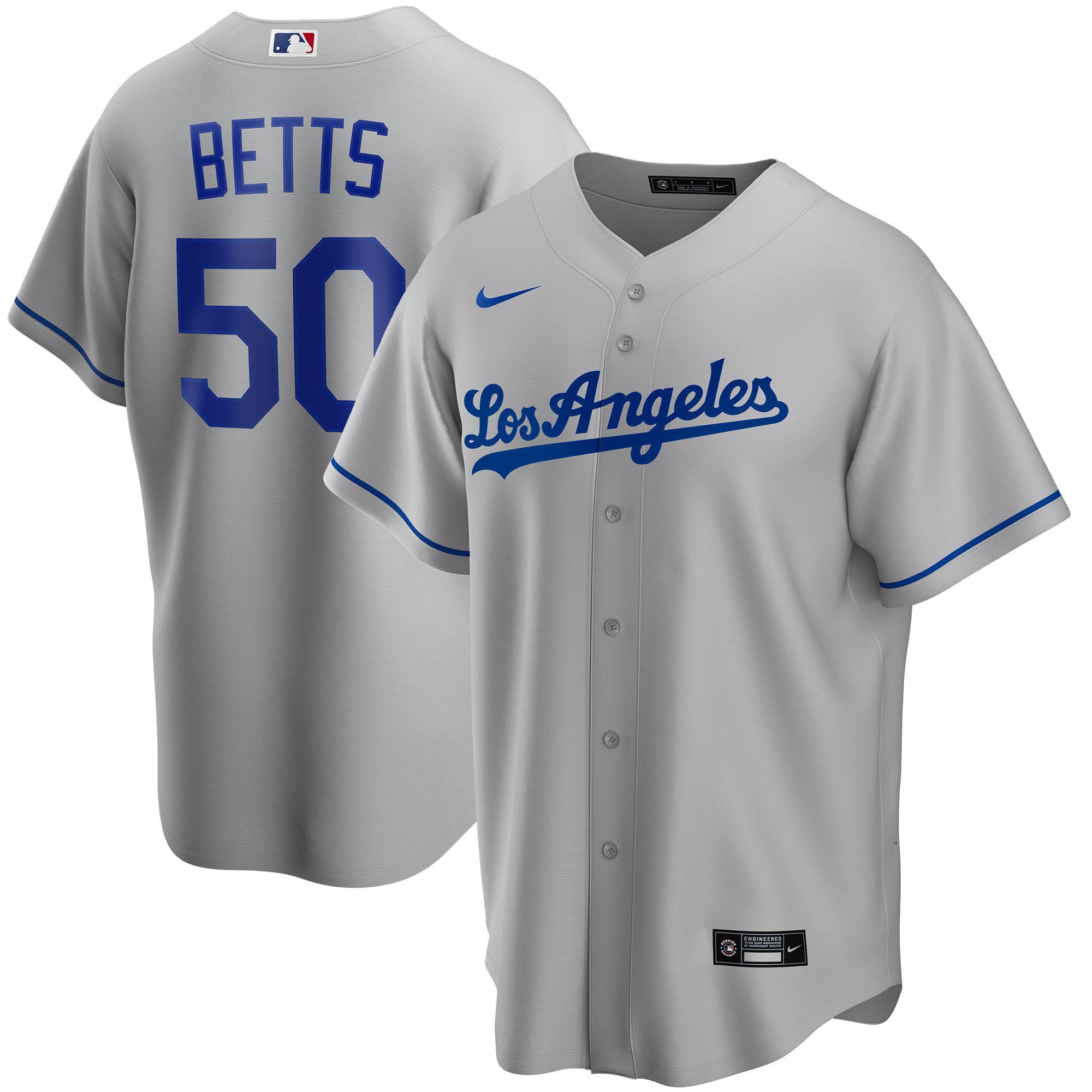 Mookie Betts Los Angeles Dodgers Nike Road 2020 Replica Player Jersey - Gray - Walmart ...