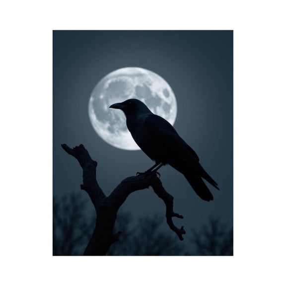 Paint by Numbers Kit for Adults, Moonlit Raven Silhouette Night Sky Paint by Numbers, Easy Paint by Numbers Kit for Adults Beginner, DIY Adult Paint by Number Kits on Canvas, Home Decor