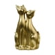 thumbnail image 1 of Estatuas de pareja de gatos, esculturas de animales, centro de mesa de escritorio, obra de arte, regalo para amantes Dorado, 1 of 9