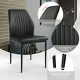thumbnail image 5 of Dining Chairs Set of 2, Side Chairs, Faux Leather Modern Style Kitchen Chairs with Stable Steel Legs (BLACK), 5 of 6