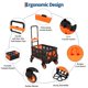thumbnail image 4 of Portable 2-in-1 folding hand truck dolly con basket, retractable handle, 4 wheels, 330lb capacity - orange para moving & shopping, 4 of 7