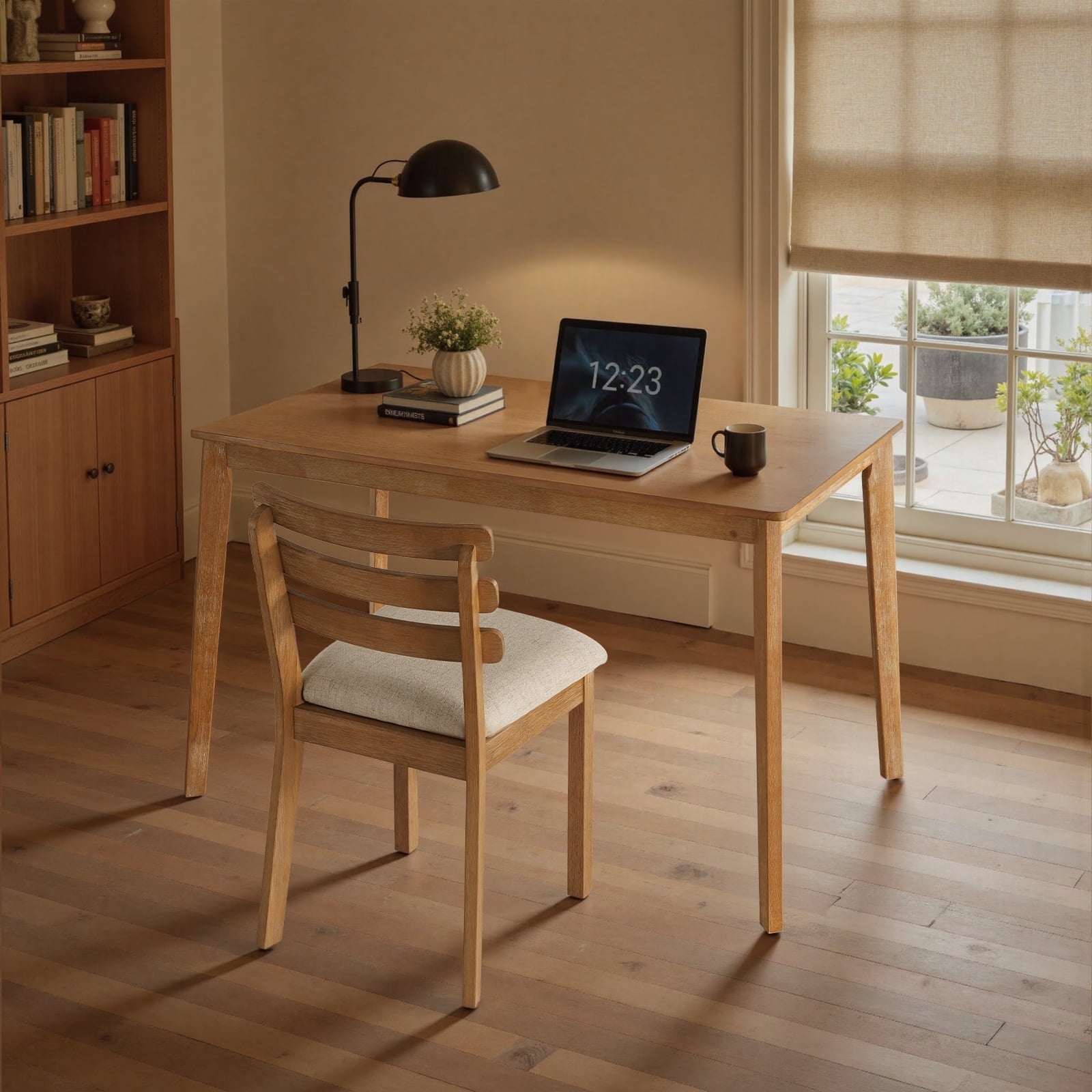 Kithkasa 47" Dining Table for 6 People,Wooden Farmhouse Kitchen Table for Kitchen, Living Room,Dining Room,Natural
