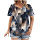 thumbnail image 1 of Mujeres Más Tamaño Manga Corta Tops, Moda Impresión Cuello Redondo, Camiseta Más Tamaño Blusa, 1 of 5
