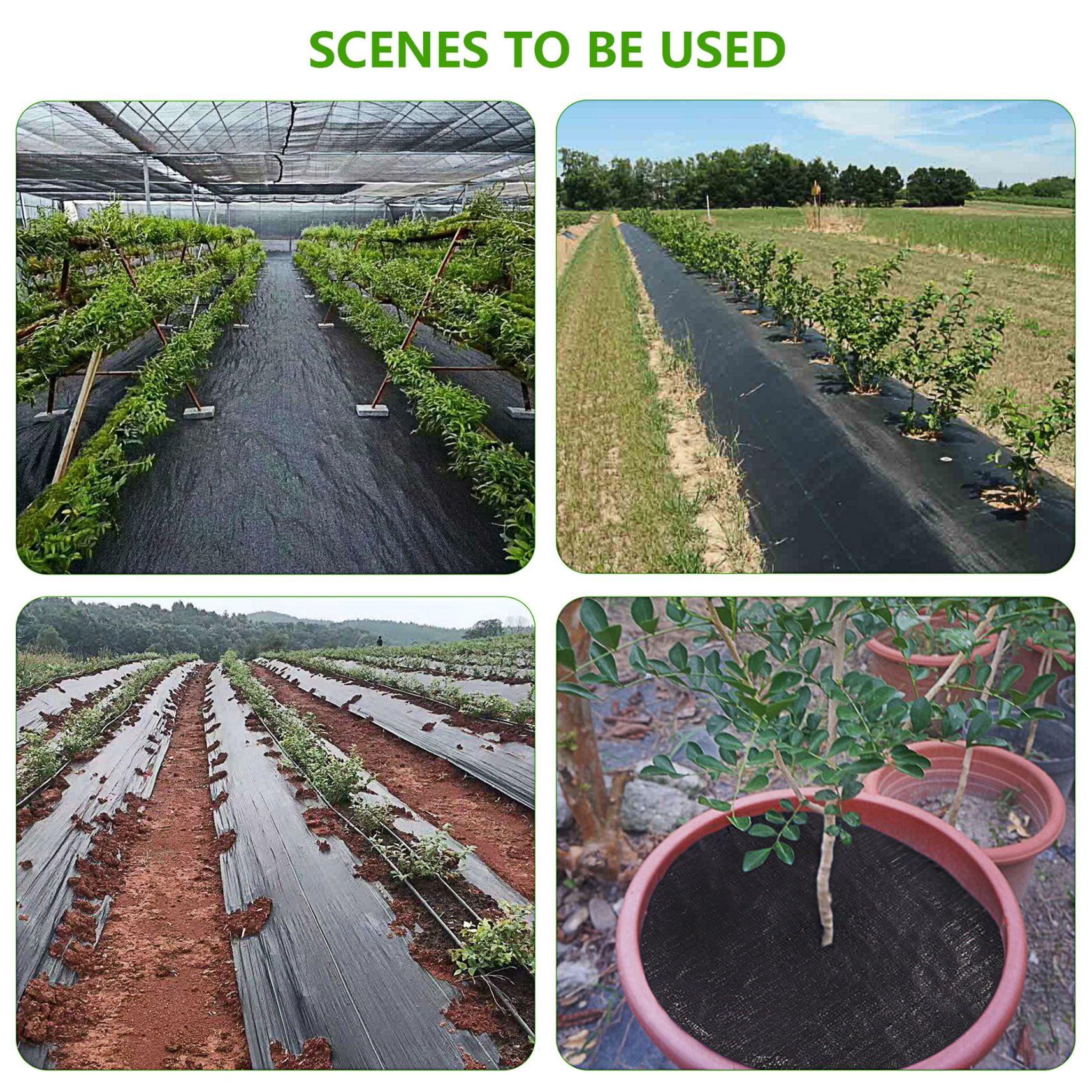 Garden Weed Barrier, Heavy-duty Landscape Fabric Ground Cover Durable Polyethylene Cloth Premium Weeds Control Mat Easy Setup for Gardening, Soil Erosion Control, and Other Outdoor Projects