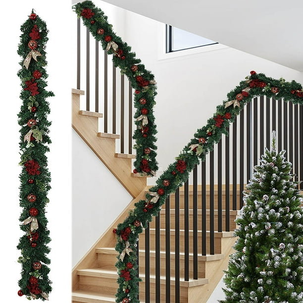 xihome Decoracin de pared de mimbre artificial con asa para colgar, ideal para chimenea, Navidad y Accin de Gracias. Estilo escandinavo. Ratn duradero.
