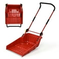 thumbnail image 1 of Gymax Folding Snow Pusher Scoop Shovel w/ Wheels Snow Removal Tool, 1 of 10
