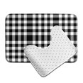 thumbnail image 6 of Yiaed White And Black Plaid Print Bathroom Mat Set 2 Pieces Mat Anti-Skid Pad Ultra Soft and Absorbent Bathroom Bath Mat Contour Bath Rugs for Toilet Base, 6 of 6