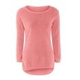 thumbnail image 3 of Toddler Boys Girls Sweaters Casual Crewneck Long Sleeve Shirt Fuzzy Fleece Pullover Tops, Pink, 3 of 4