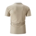 thumbnail image 4 of Yaoyar Mens Short Sleeves Zipper Shirts Casual Loose Tshirts Stand Collar V Neck Tops Polo Plain Cotton Tees with Pocket, 4 of 6