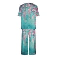 thumbnail image 6 of Haivin Women's Printed Pajama Set, Round Neck Short Sleeve Top and Capri Pants, Casual Comfortable for Home Sleep and Lounge, 6 of 7