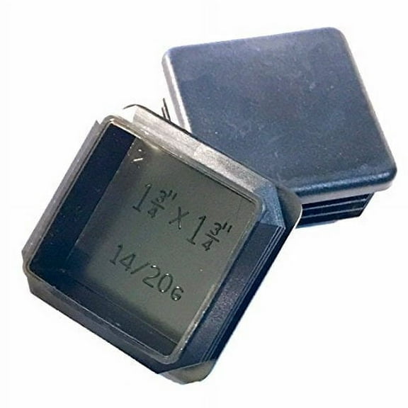 10 Pack: (1.75" (1-3/4"), Square Plastic Plug, Tubing End Cap (14-20 G) for Inside Length 1.59"-1.68" Width 1.59"-1.68"