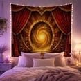 thumbnail image 2 of Golden Vortex Within Red Theater Curtains, Mystical Fantasy for Fantasy Fans, Portal Wall Art, Housewarming Gift, Tapestry Wall Hanging for Bedroom, Living Room and Studio, 2 of 7