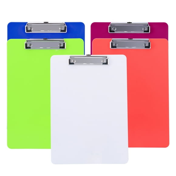 5pcs Opaque Colorful Clip Board Plastic A4 Clipboards for Memo Paper Files Holding