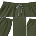 thumbnail image 6 of Lounge Set Summer Casual Oversized Shirts Women's Summer V-Neck Color Blocked Pocket Top Drawstring Pants Protective Suit Set Army Green Xl, 6 of 6