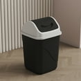 thumbnail image 6 of Konghyp Square Trash Can With Lid, Office Bathroom Waste Bin, Odor Control Garbage Bin, Small Space Desk Side Bin, Durable Plastic Design, Two-Way Swing Lid for Home Use, 6 of 6