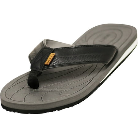 

NORTY Mens Flip Flops Adult Male Beach Thong Sandals Grey Black