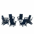thumbnail image 3 of WestinTrends Ashore All-Weather Poly Lumber Adirondack Chairs, Foldable Modern Farmhouse Design, Outdoor Patio Seating, Set of 8, Navy Blue, 3 of 7