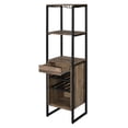 thumbnail image 2 of Plethoria Home Weathered Oak and Black Wine Rack with 1 Drawer, 2 of 4