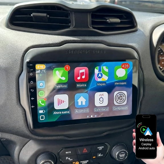 Gsuatey Car Stereo Radio for Jeep Renegade 2015-2020, 9-inch Touch Screen Car Player with Wireless Carplay/Android Auto WiFi FM/RDS Bluetooth GPS Navigation Reverse Camera 4 64GB