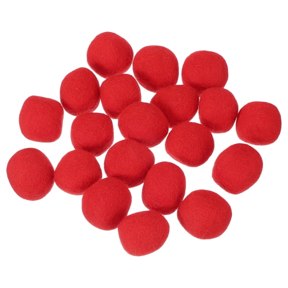 Uxcell 20 Pcs Wool Felt Balls Beads 1.18 inch Felt Pom Poms for Crafts Handmade Pompoms Bulk Small Bead Red