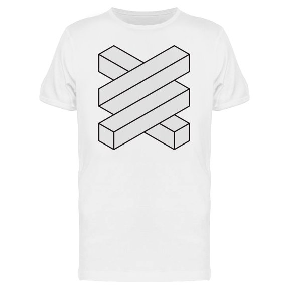 Two Connected Round Lines T-Shirt Men -Image by Shutterstock, Male Large