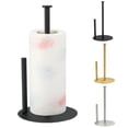 thumbnail image 2 of Vertical Tissue Holder Paper Towel Stand with Anti-Slip Weighted Base Kitchen Countertop Freestanding Paper Towel Rack,Golden, 2 of 8