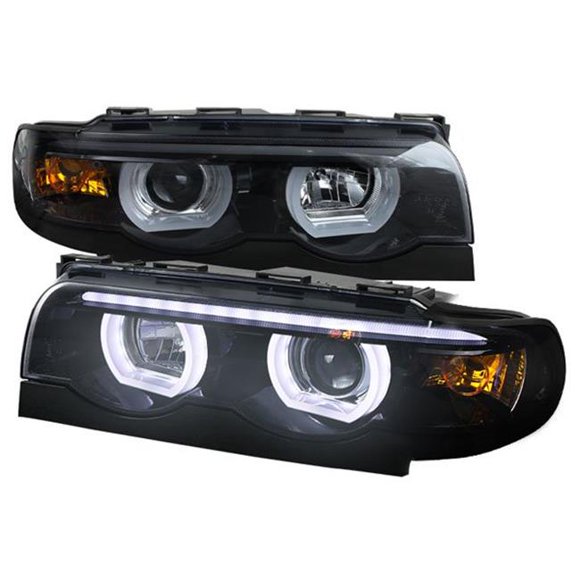 Spec D Tuning LHP-E3895G-TM Chrome Housing Smoke Lens Projector Headlights for 1995-2001 BMW E87