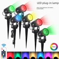 thumbnail image 1 of 1 lámpara de césped con enchufe de iluminación exterior LED de 6 colores, 3 W, impermeable, para exteriores, para paisaje, árbol, RGB, enchufe, 1 of 5