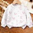 thumbnail image 2 of Girls Easter Bunny Sweatshirt Long Sleeve Crewneck Soft Stretchy Pullover Top Kids Youth Multicolor Spring Kids Clothes,Size 12-13T, 2 of 6