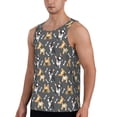 thumbnail image 2 of Lsque Bulldog And BONES Pattern Mens Tank Tops Muscle Athletic Quick Dry Sleeveless Workout Fitness T Shirts Beach Tank Top, Loose-fit Sleeveless Shirt for Men-Medium, 2 of 7