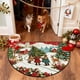 thumbnail image 1 of Felpudo navideño semicircular de poliéster, antideslizante, absorbente, resistente a la suciedad, para cocina y baño | Alfombra navideña para puerta de entrada, porche, lavadero y entrada., 1 of 6