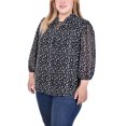 thumbnail image 2 of Plus Size 3/4 Sleeve Chiffon Blouse, 2 of 4