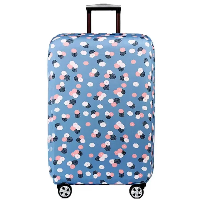 Luggage Cover Stretch Fabric Suitcase Protector Baggage Dust Case Cover Suitable for18-32 Inch Suitcase Case Travel accessories Blue flower L