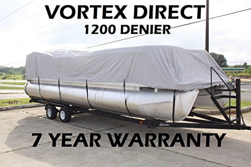 NEW VORTEX SUPER HEAVY DUTY 1200D GREY 26' FISHING/SKI/RUNABOUT/BOAT COVER 