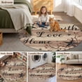 thumbnail image 6 of Retro Country Stars Washable Round Area Rug 3.3 ft, Faith Love Home Berries Farmhouse Brown Striped, Soft Non Slip Rugs Stain Repellent Indoor Felt Carpet for Living Dining Room Bedroom Home Office, 6 of 9