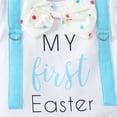 thumbnail image 6 of Douhoow Baby Boy My 1st Easter Outfit Short Sleeve Bowtie Romper Bunny Print Pants 2Pcs Clothes Set, 6 of 8